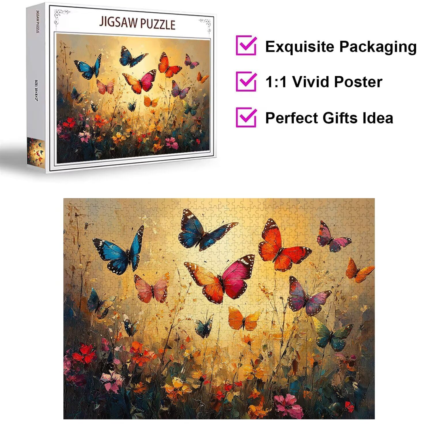 3000 sztuk puzzli dla dorosłych gry rodzinne, motyw motyla n-234