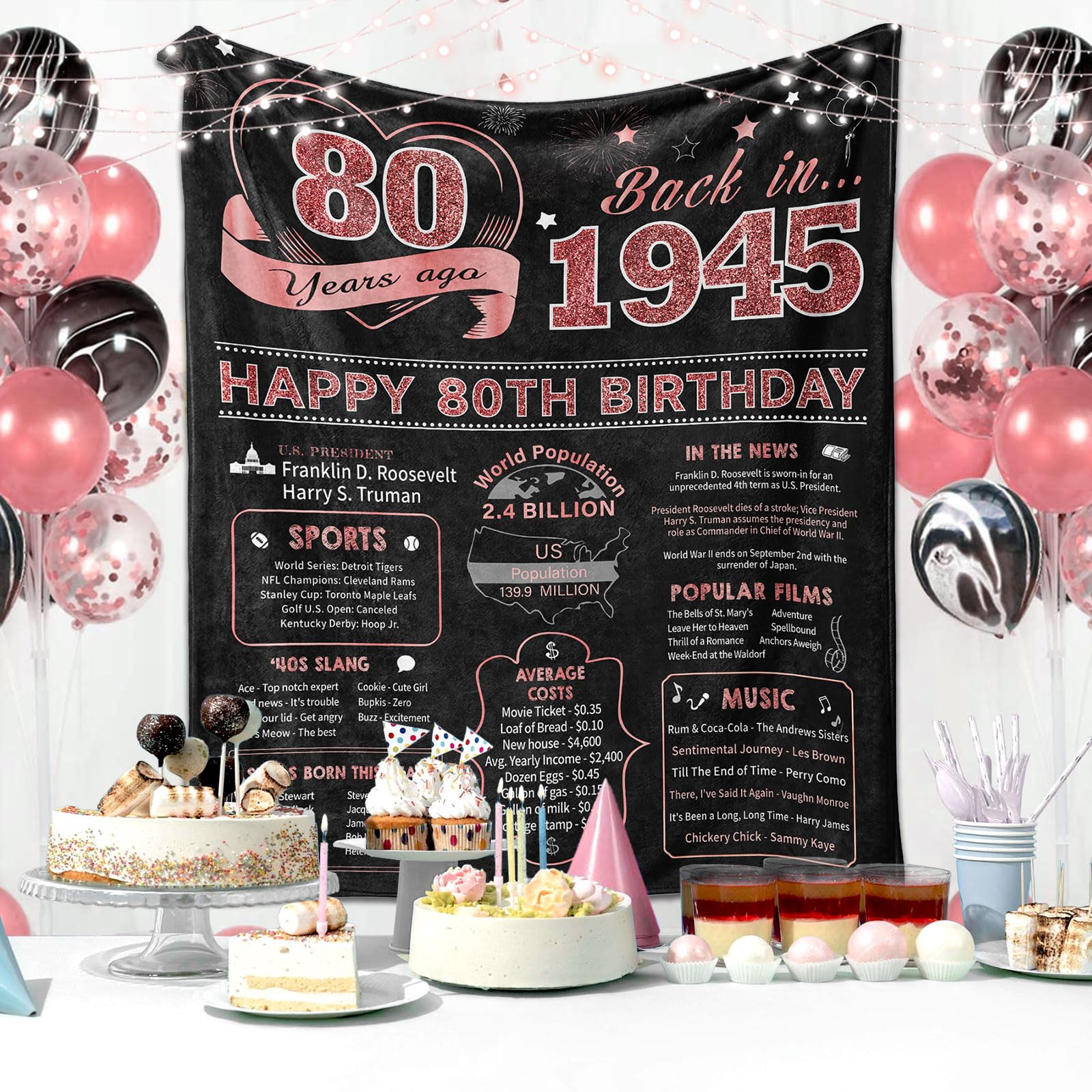80th Birthday Gifts For Women - 1945 Vintage Themed Ceramic Mug, 11OZ, Perfect For Mom's Milestone Celebration & Mother's Day
