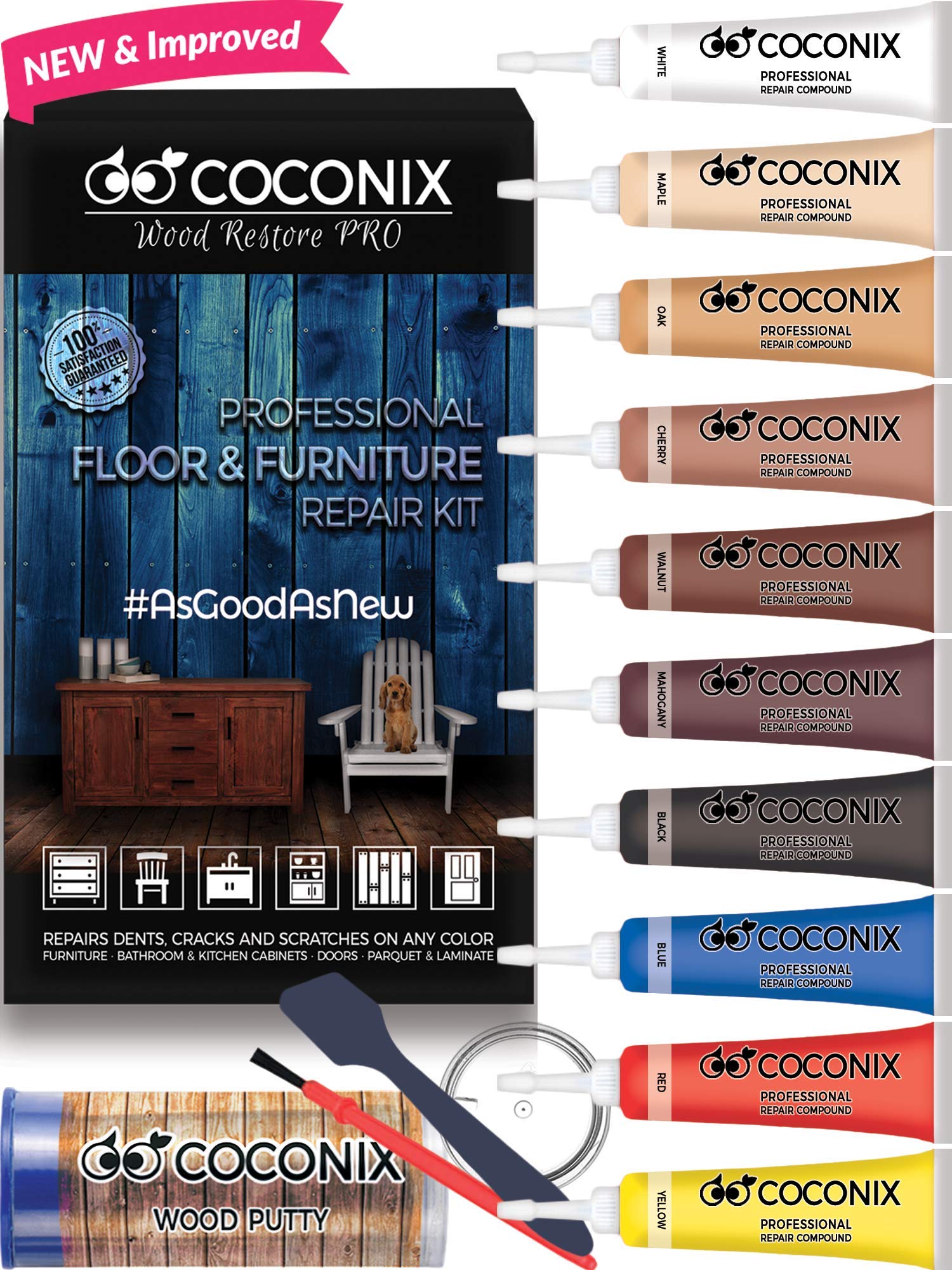 Coconix Floor and Furniture Repair Kit Restorer of Your Wooden Table, Veneer, Door