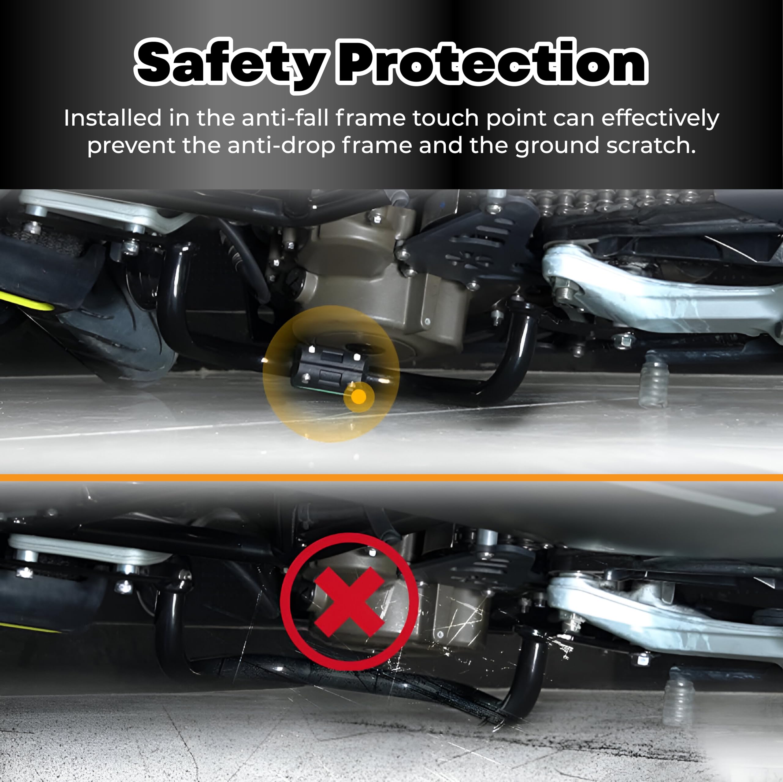 OBEROI'S TRADERS Universal Bike Crash Guard Frame Slider Blocks | Heavy Duty Shock Absorbing Sliders for Engine Protection | Compatible with All Motorcycles (Black) (Set of 1) - Image 7 thumbnail