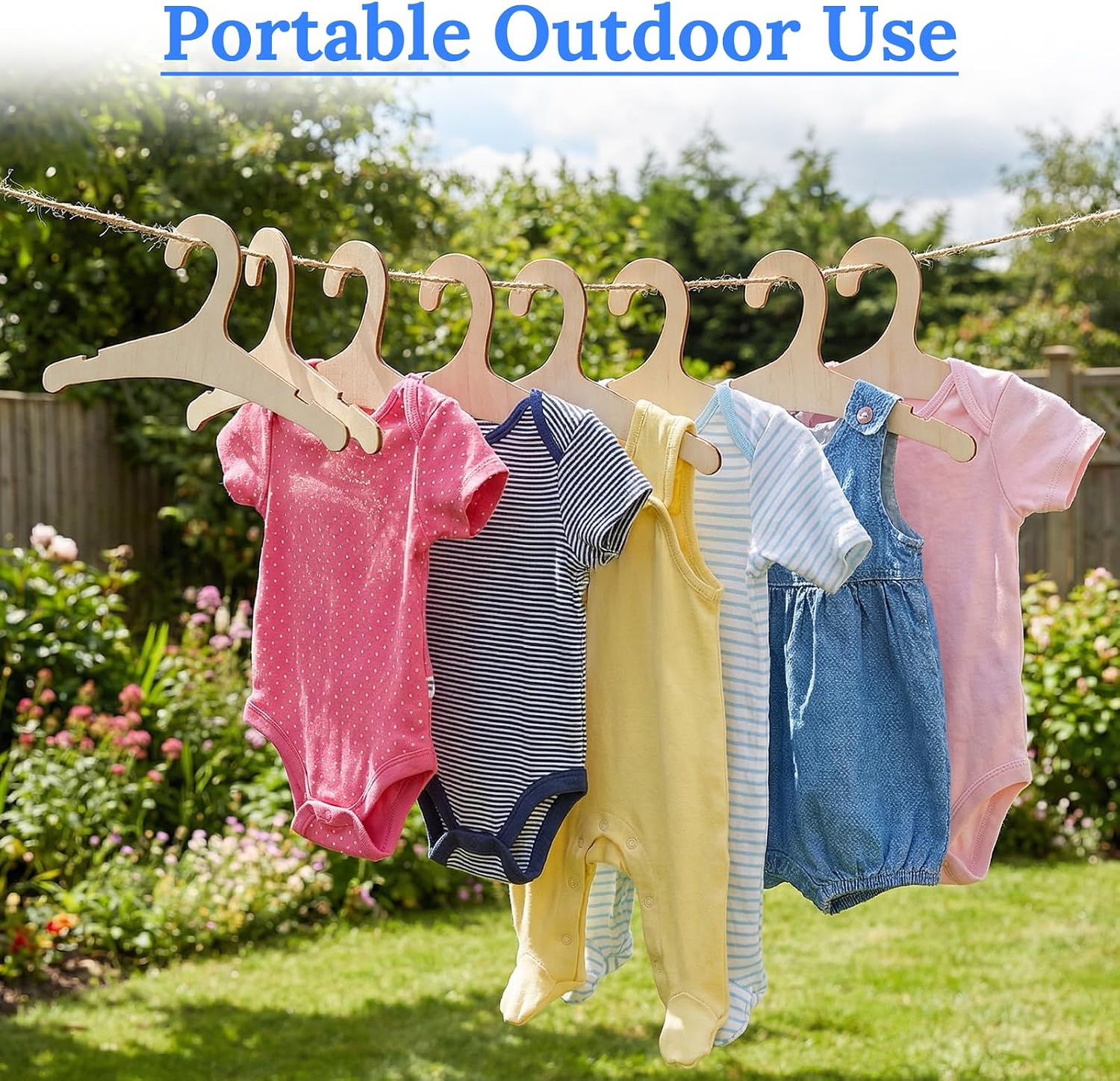 12 PCS Wooden Kids Hangers 9 Inch Cute Wood Baby Hangers Newborn Coat Hanger Non-Slip Clothes Hange for Girl Boy Toddlers Children Nursery Baby Shower Crate Closet Clothing Storage