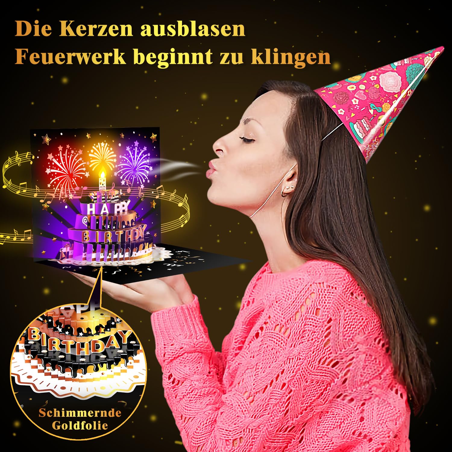 Carte D'anniversaire Avec Musique Et Lumière, Carte D'anniversaire, image size:1500x1500