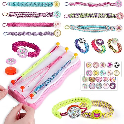 LELETAM Kit de fabricación de pulseras de la amistad, juguetes para artes y manualidades, herramienta para hacer cuerdas para niñas de 8, 9, 10, 11,