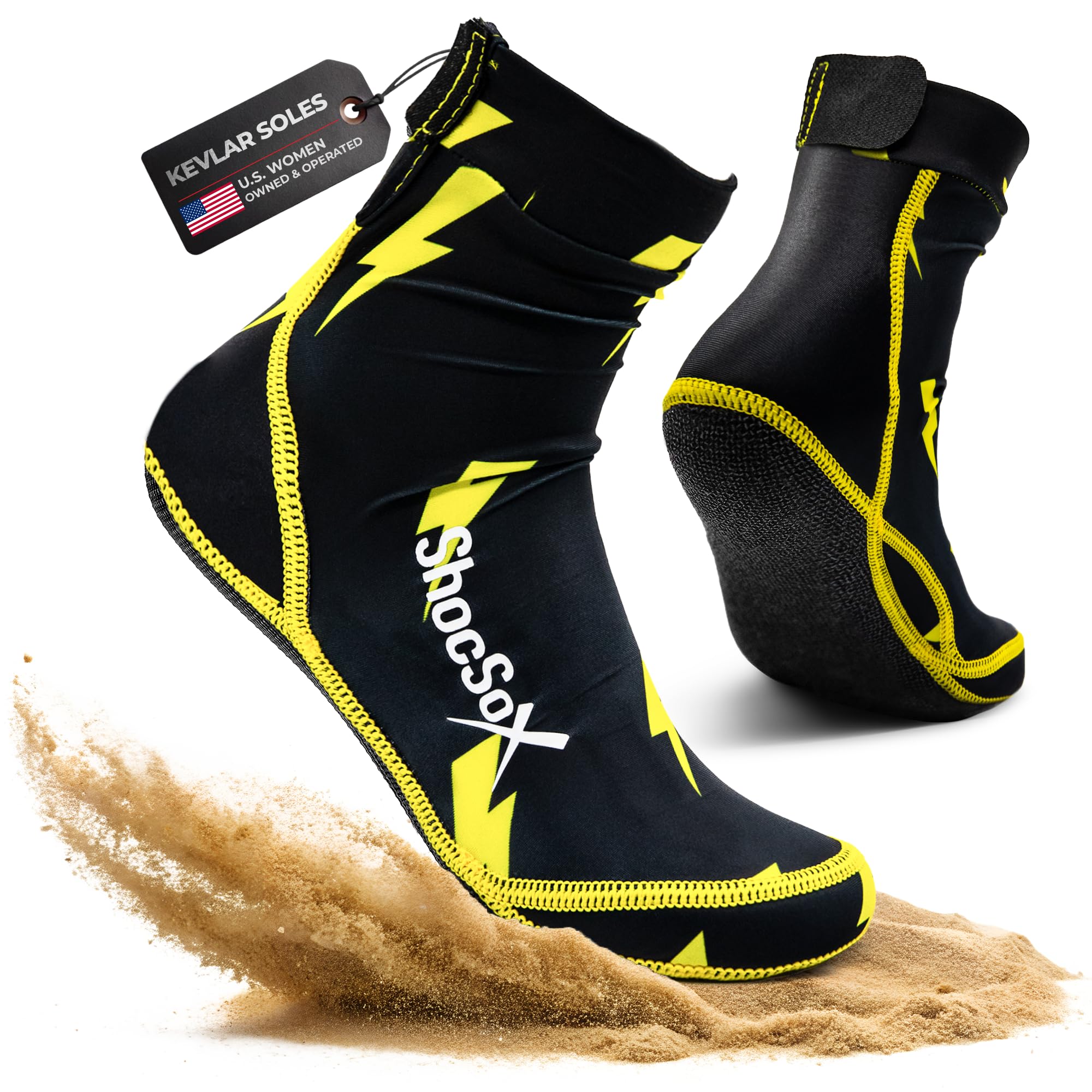 ShocSox Beach Volleyball Socks and Sand Soccer Socks with Kevlar Soles Longest Lasting Beach Socks
