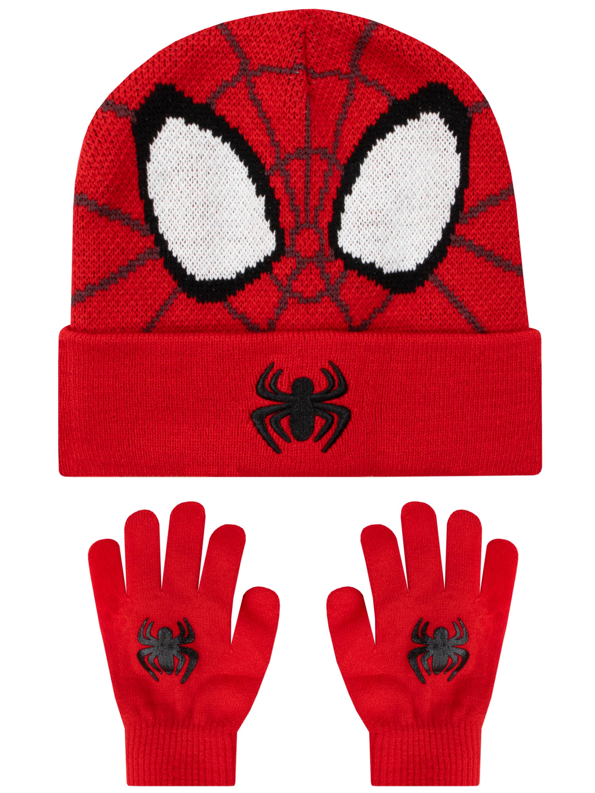 Marvel Boys Red Spiderman Hat And Gloves Set For Kids, Spidey Hat And Gloves Set, One Size