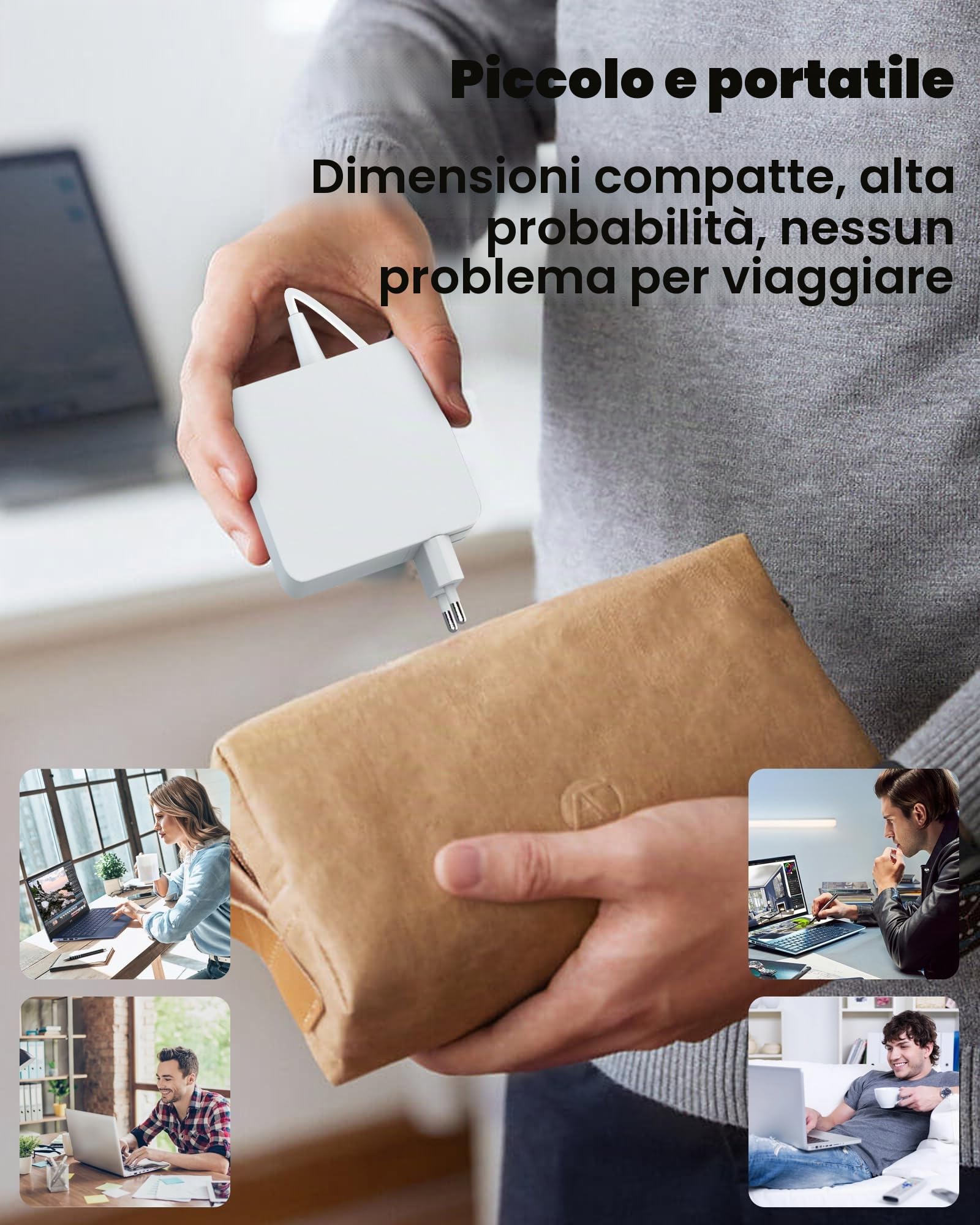 Caricatore USB C 65W per Samsung Galaxy Book Pro & Pro 360 NP950QDB NP930QDB NP935QDC NP950XDB NP930XDB Galaxy Book3 Book4 Laptop Type C Alimentatore