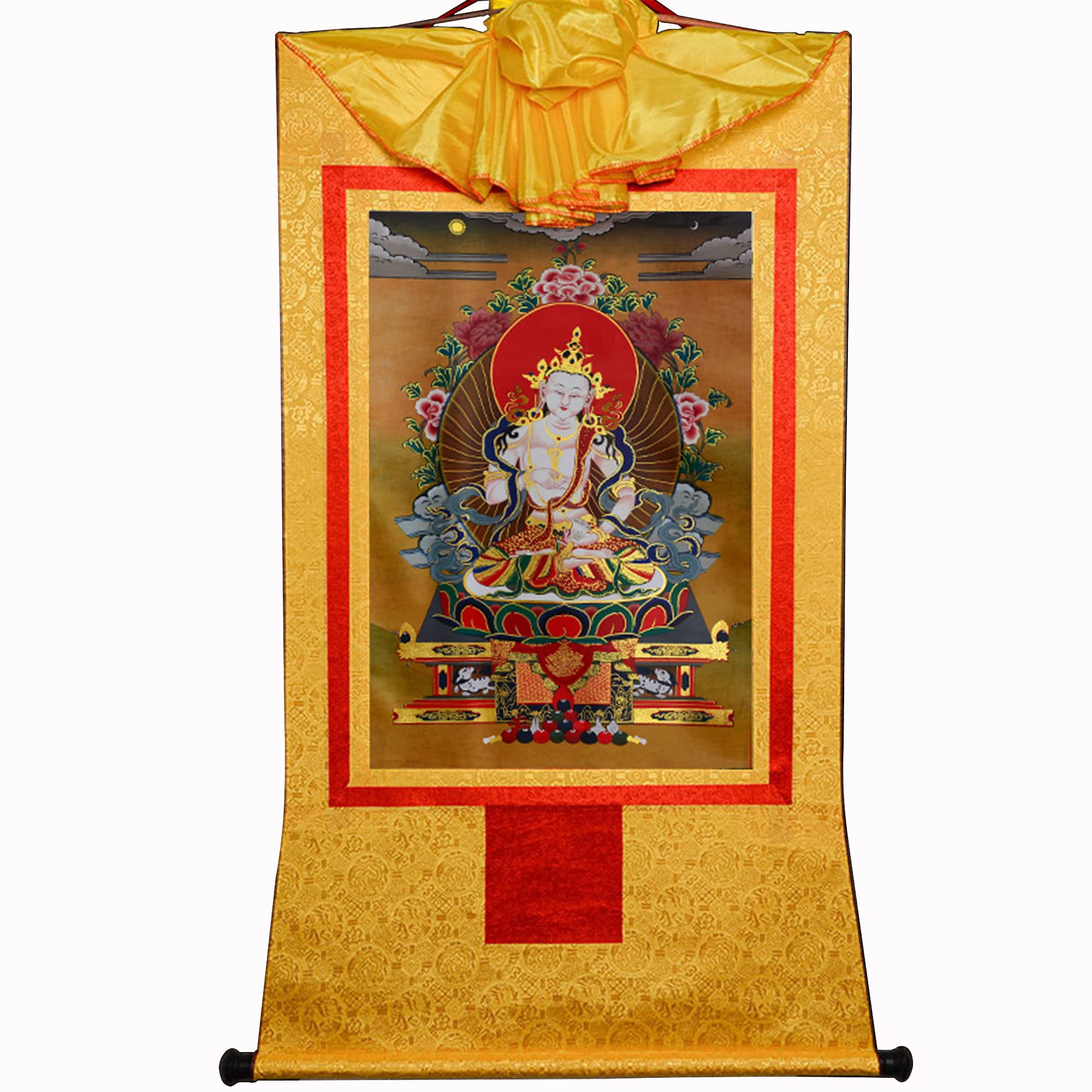 Tibetisches Thangka, Thangka-Gemälde, buddhistischer Wandteppich, tantrischer tibetischer Buddhismus, Thangka-Wandbehang, Vajrasatva, Dorsem, buddhistischer Wandteppich aus heißem Prägebrokat for Zen-
