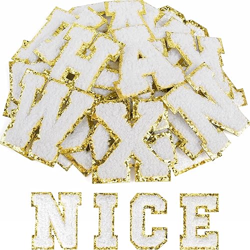 ASTARON 26 Pcs Self Adhesive Letter Patches Chenille Letters Stickers,