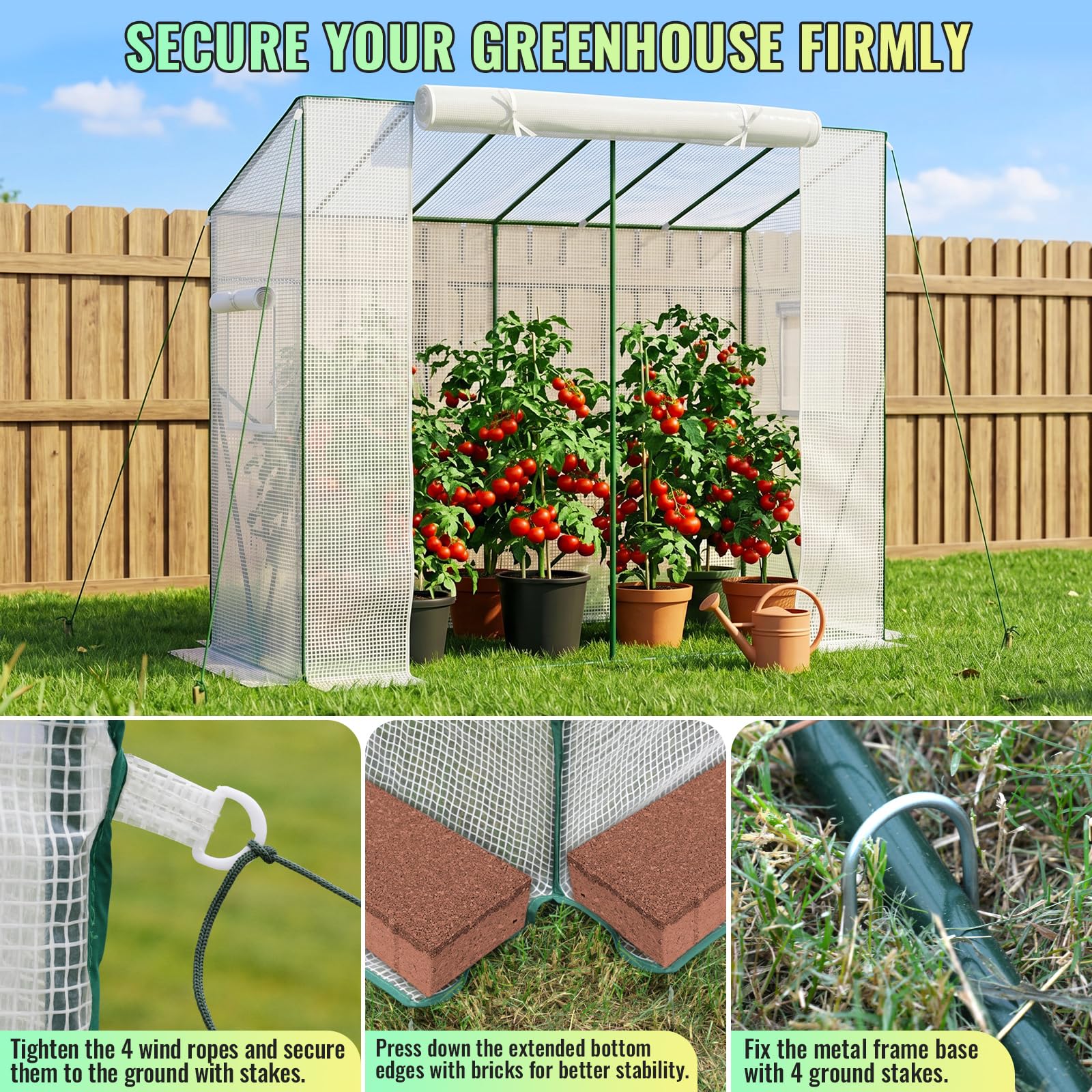 Velway Serra da Giardino da Esterno Impermeabile 200x79x170/141cm