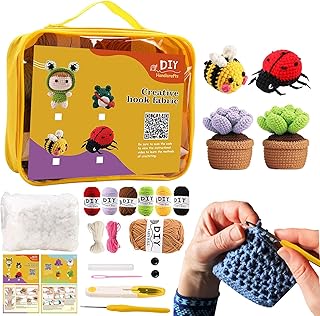 crochê para iniciantes para adultos – crochê joaninha para iniciantes para bricolagem | Acessórios fáceis aprender aço inoxidável DIY para aulas crochê, crianças, casa, aula crochê Pochy