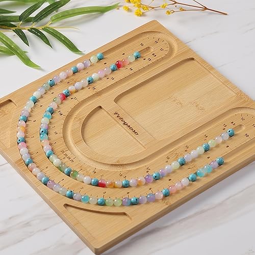 Miniatura 9 de Petoysoso Tablero de cuentas para hacer joyas, tablero de cuentas de bambú para hacer pulseras de joyería, tablero de cuentas de pulsera, tablero de