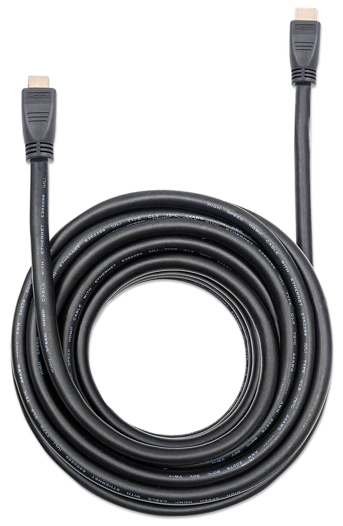 Manhattan 353977 10m HDMI HDMI Negro Cable HDMI - Cables HDMI (10 m, HDMI Type A (Standard), HDMI Type A (Standard), 3D, 18 Gbit/s, Negro)