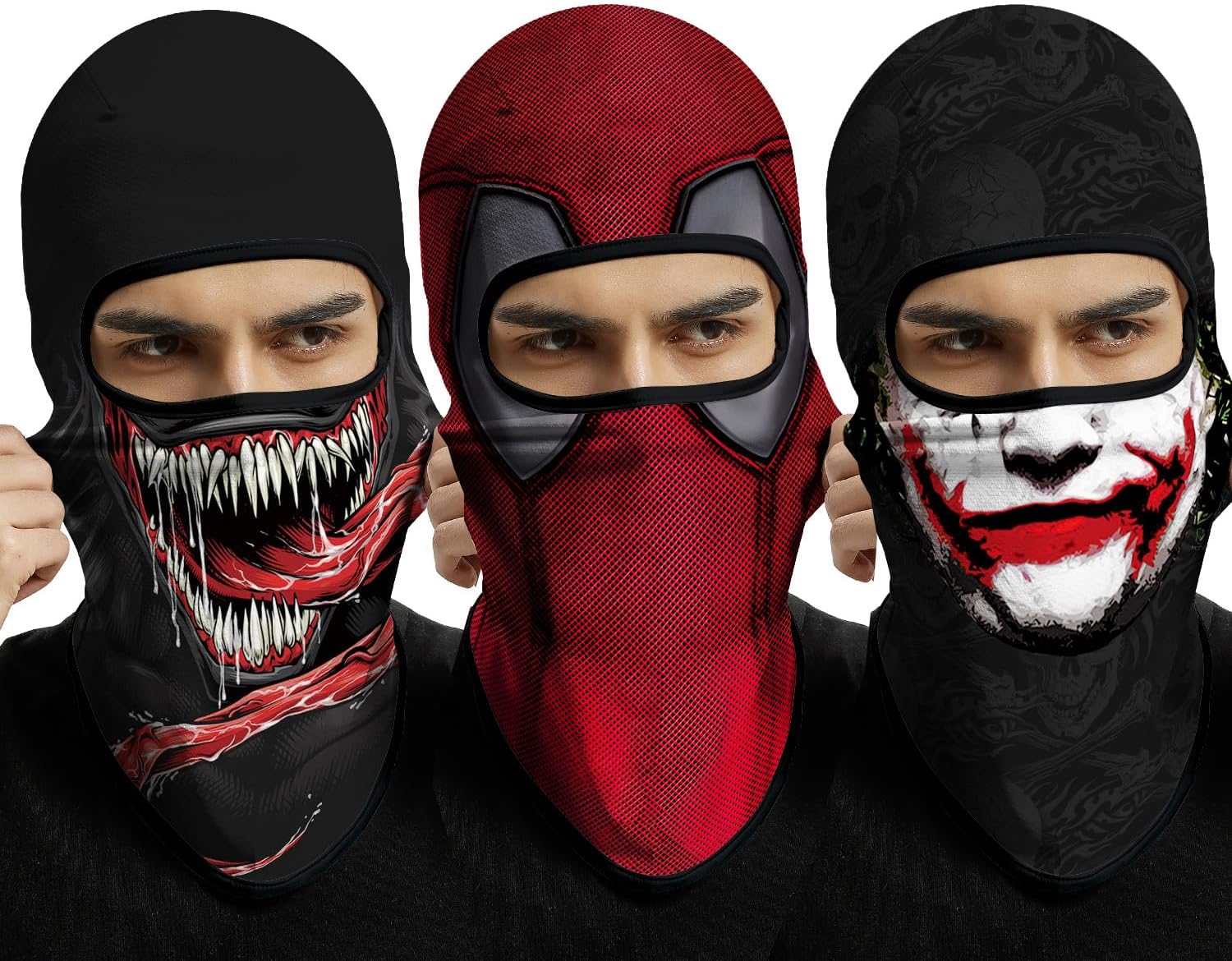 3D Balaclava Ski Mask Outdoor Headwear Mask Ghosts Skull Mask Men Women for Halloween Motorcycle Cycling Full Face Mask - Image 2