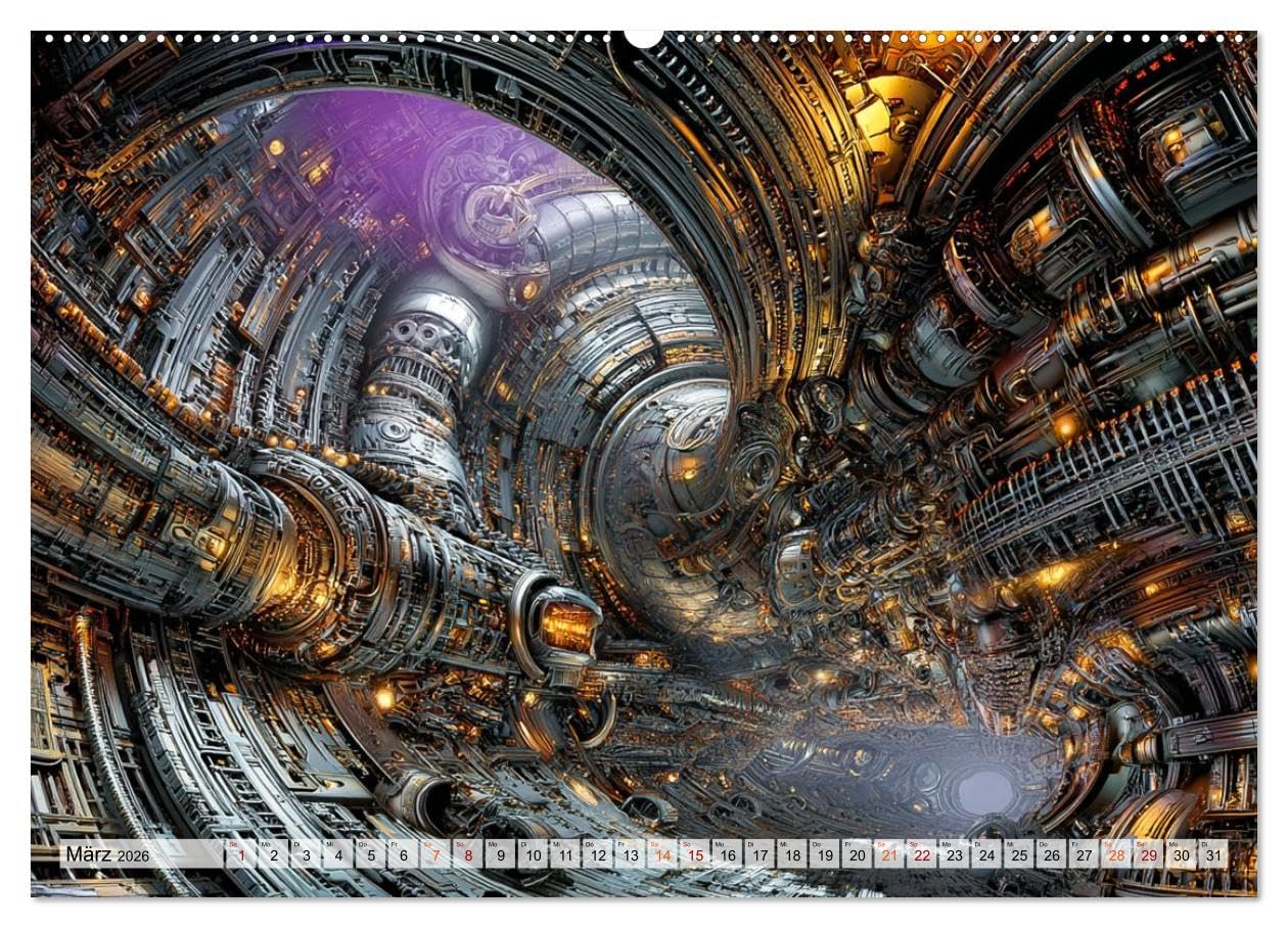 Fantasie Welten - Science Fiction (hochwertiger Premium Wandkalender 2026 DIN A2 quer), Kunstdruck in Hochglanz: Fantastische Zukunftswelten zum Träumen und Inspirieren. (CALVENDO Technologie)