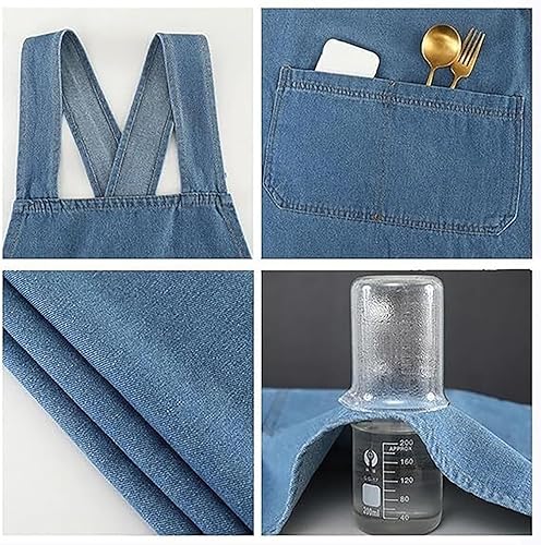 Miniatura 4 de Adult Apron - Lightweight Cotton Apron with Front Pocket, Ideal for Everyday Use, Cross Back Aprons for Women Men