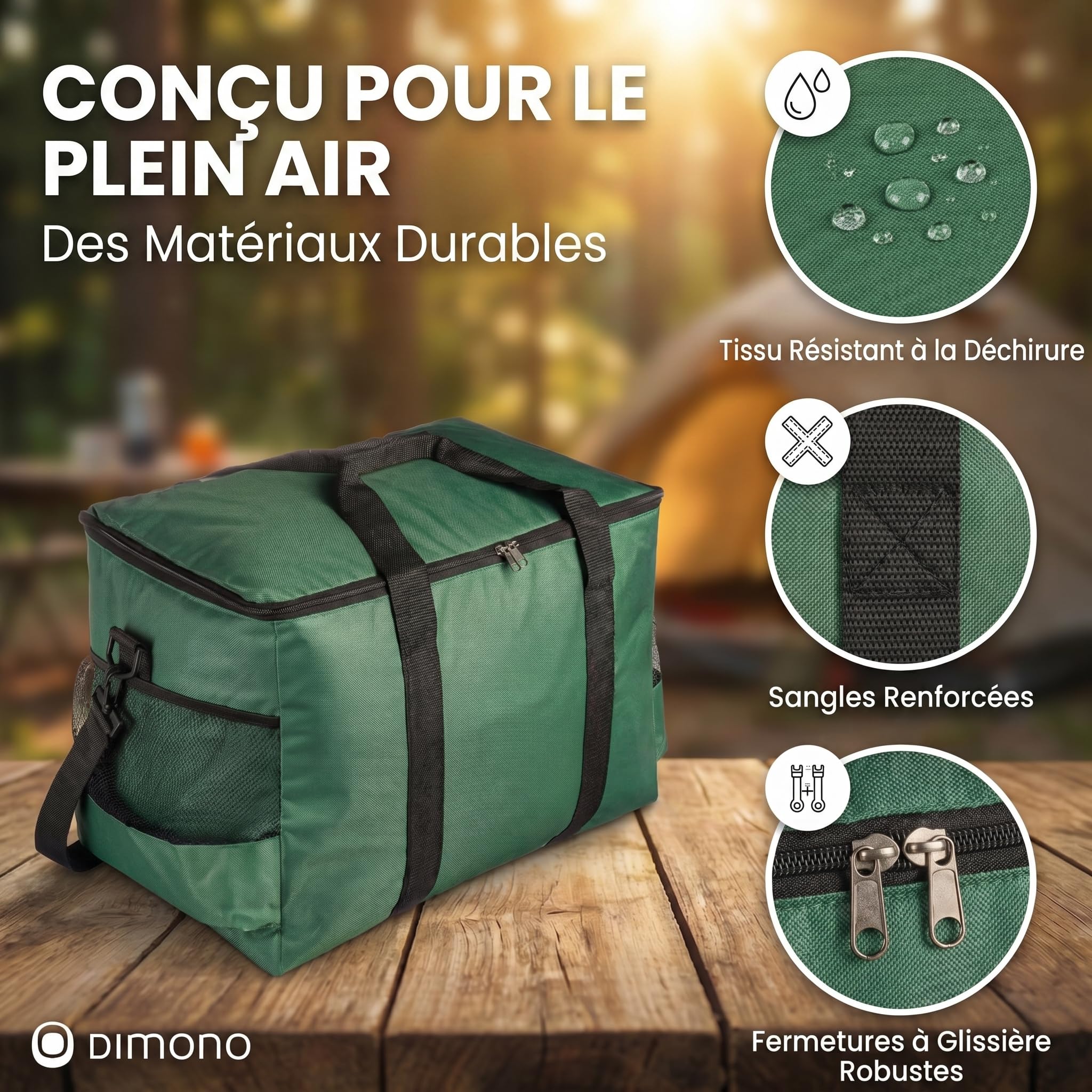 XXL Sac Isotherme iolé pour Boissons & Snacks, Sac Pique-Nique pour Camping Voyage Vacances 25 ou 45 litres