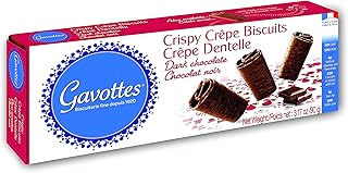 French Dark-Chocolate-Covered Mini Crispy Crepes | Mini Chocolate Covered Ready to eat Gavottes Crispy Crepes From France (18 Crepes/3.17oz/90g)