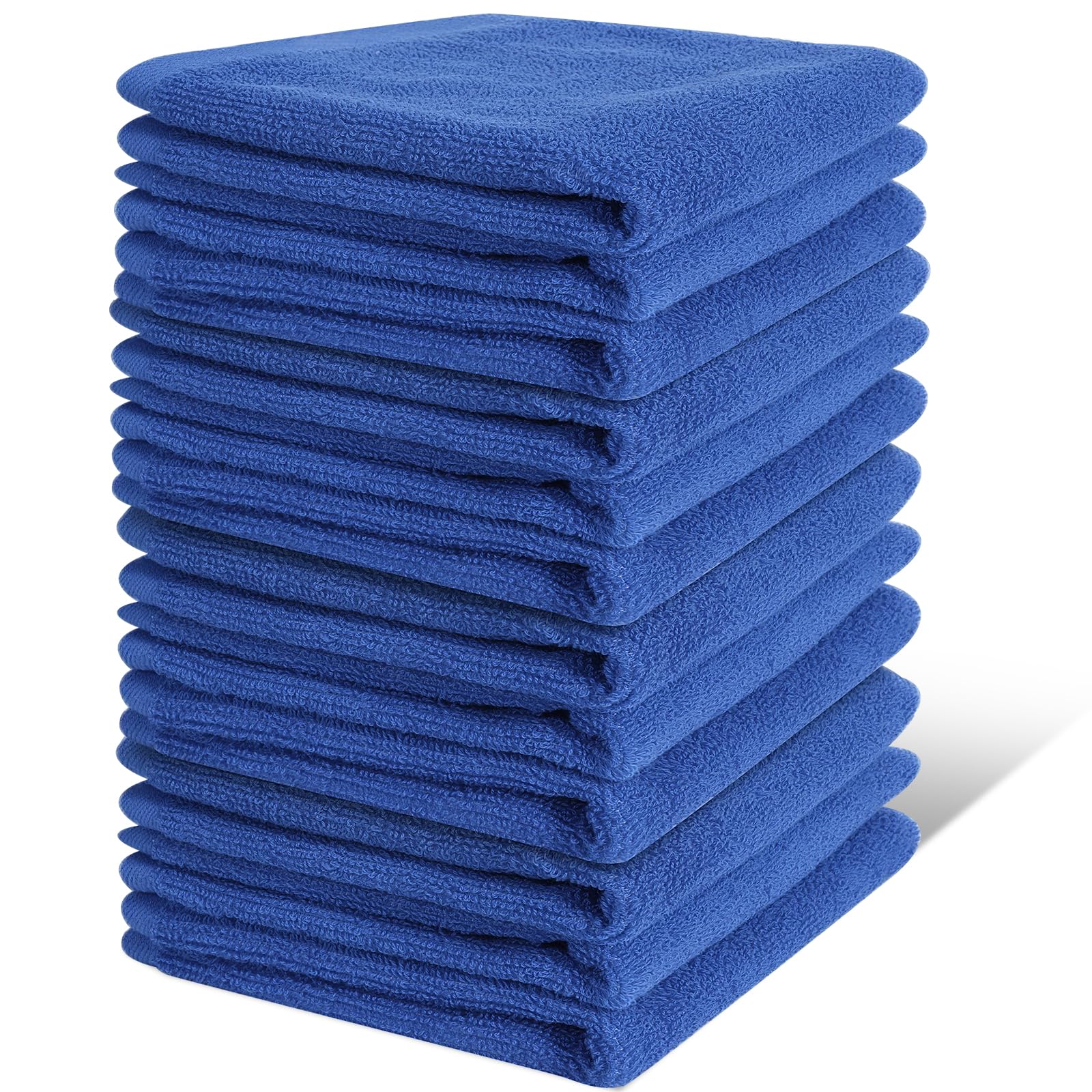 Washcloths Set, 12-Pack Cotton Wash Cloths, 12x12 Inch Blue