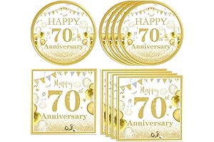 40PCS Gold Party Decorations Cheers to 70 Years Anniversary Decorations