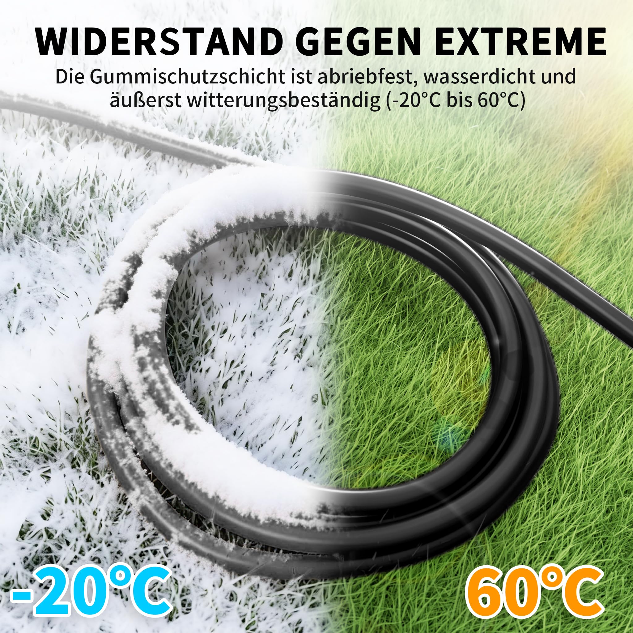 POWGRN Cable alargador para exteriores de 25 m, color negro, cable de goma pesado H05RR-F 3G1,5, cable de alimentación flexible con cinta de almacenamiento, adecuado para exteriores