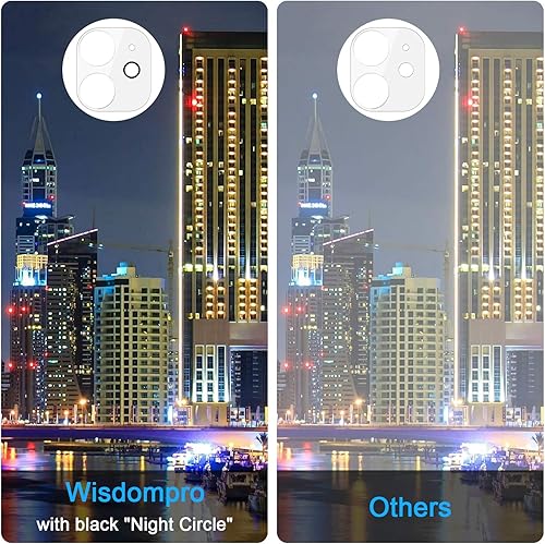 Miniatura 2 de Wisdompro Paquete de 3 protectores de pantalla para iPhone 12 y 3 protectores de lente de cámara, pantalla de vidrio templado transparente y