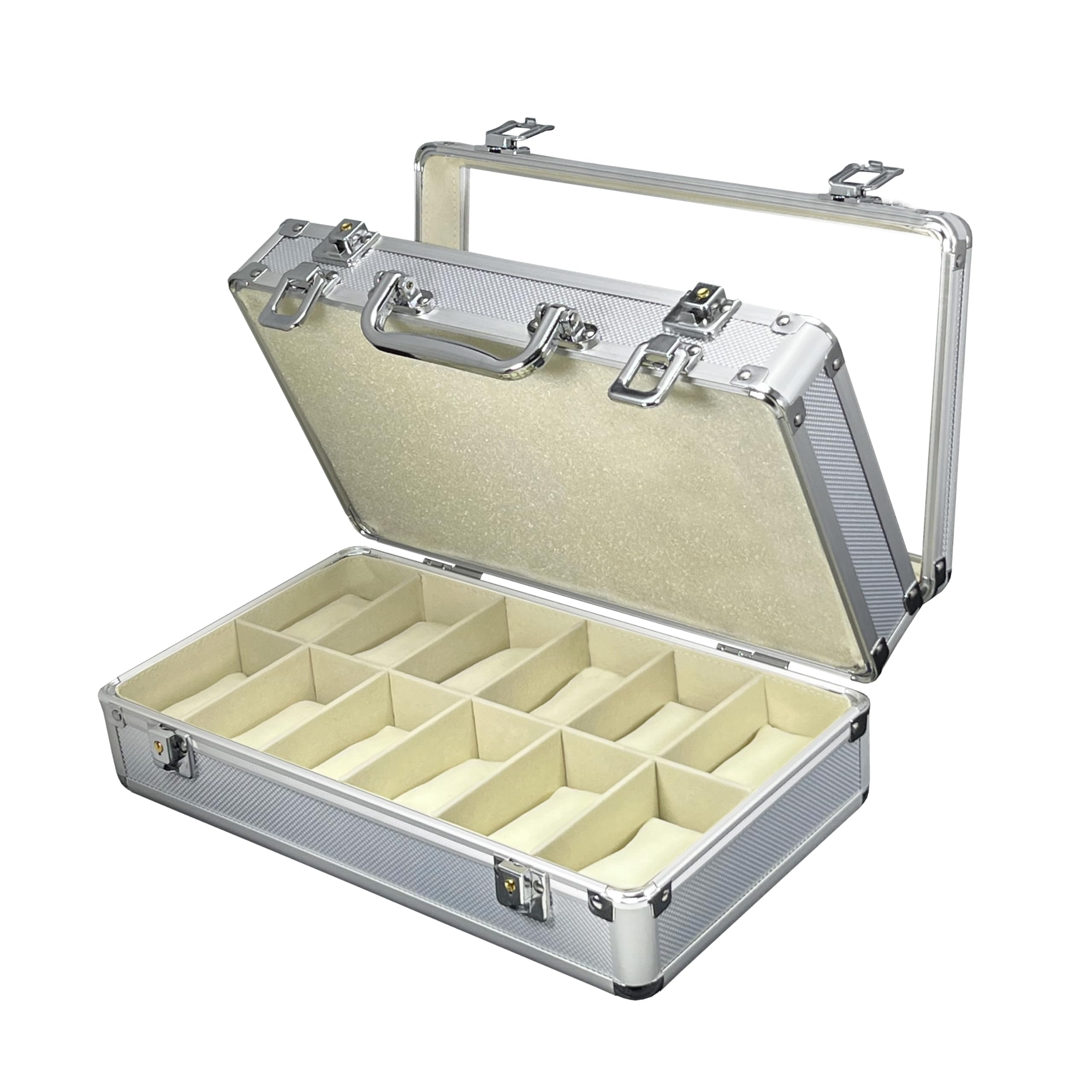 MR Maestro Relojero - Robuste Aluminium Uhrenbox | Platz für 24 Uhren und Schmuck | Ideal für Herrenuhren Watch | Wasserdicht, Aluminium