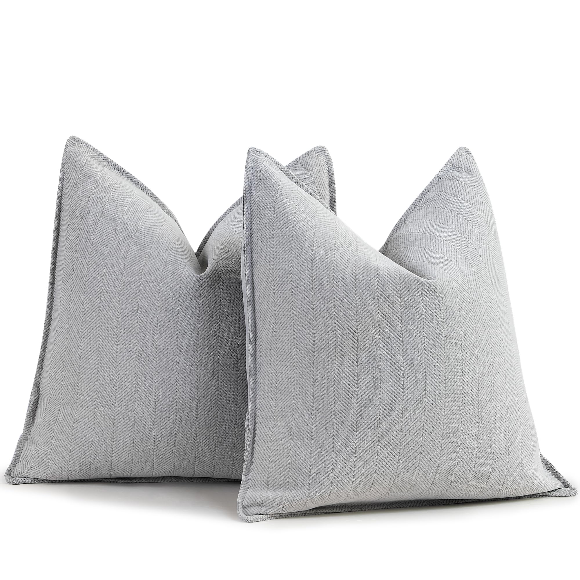 PLEASANT BOULEVARD Federe In Ciniglia 50x50 Cm – Morbide E Accoglienti, Confezione Da 2, Colore Grigio – Per Cuscini Decorativi Da Divano, Letto, Soggiorno