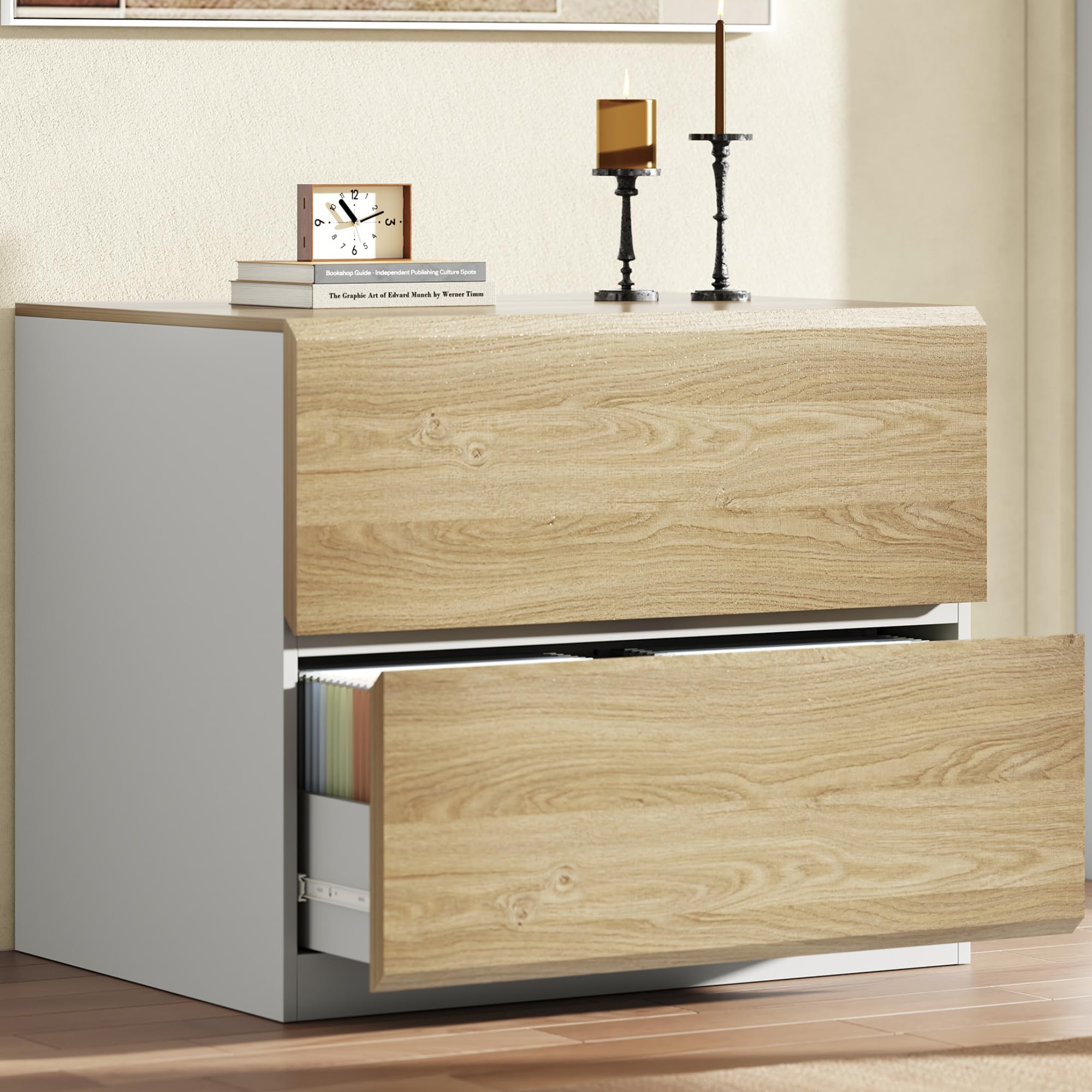 ModernMate 2 Drawer Lateral File Cabinet for Home Office, 31.5W*28.7H