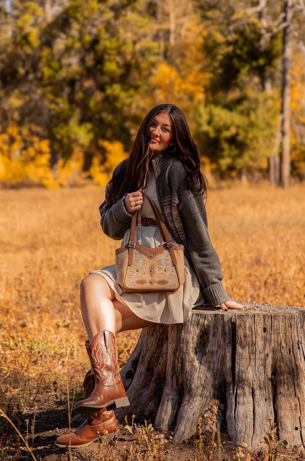 Montana West Western Tote Bag for Women Embroidered Shoulder Bag Tooled Purse - Image 2