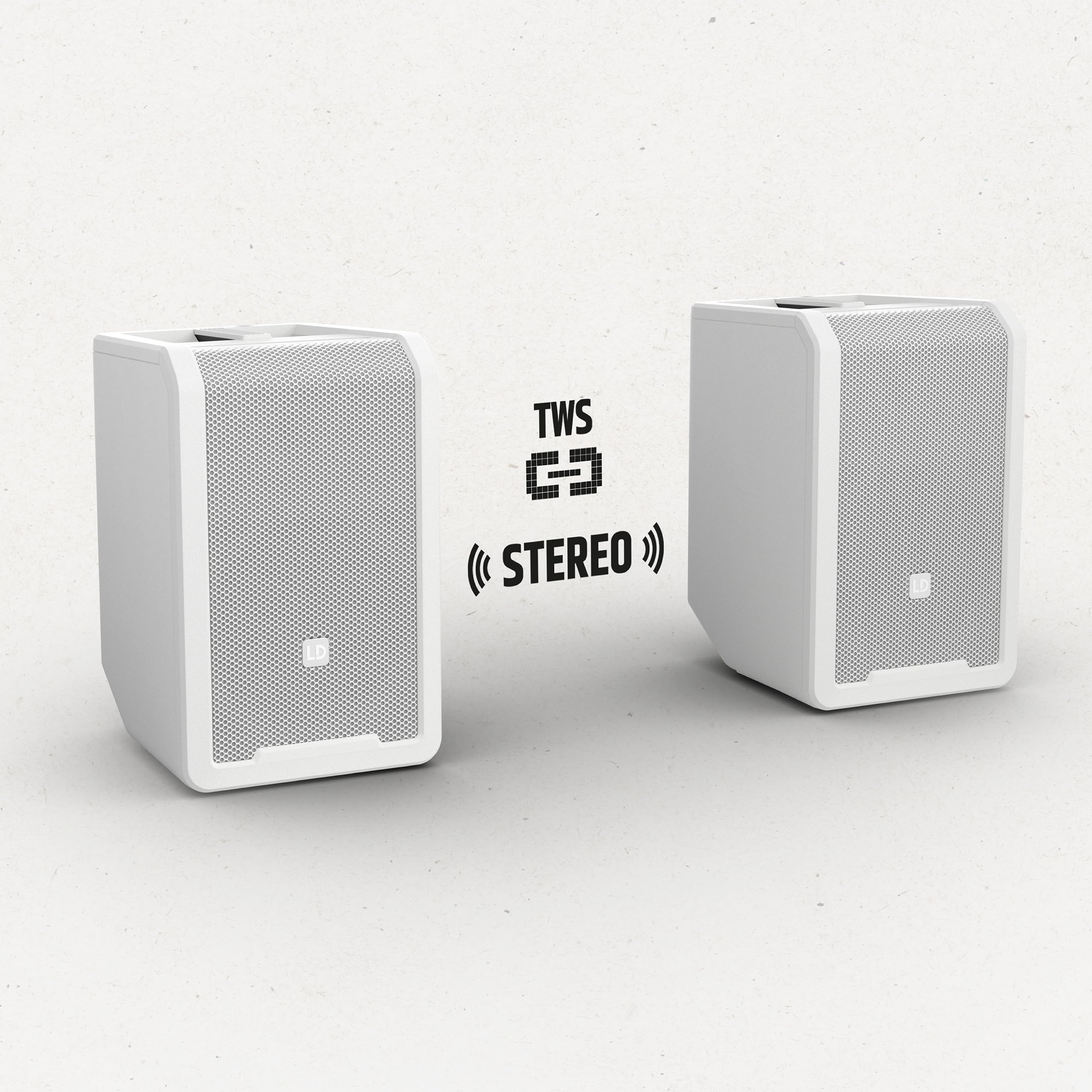 ANNY 8 Przenośny głośnik PA na baterie Bluetooth i mikser Pure White