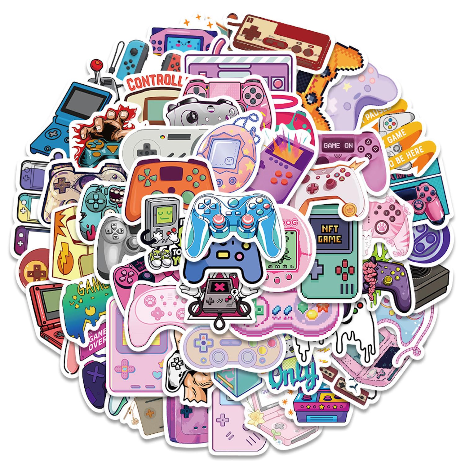 Game Controller Stickers-60 Gamepad Stickers for Teens Water Bottles Video Gamer Stickers for Laptop Luggage Car Bike Bicycle Game Reward Waterproof Decals