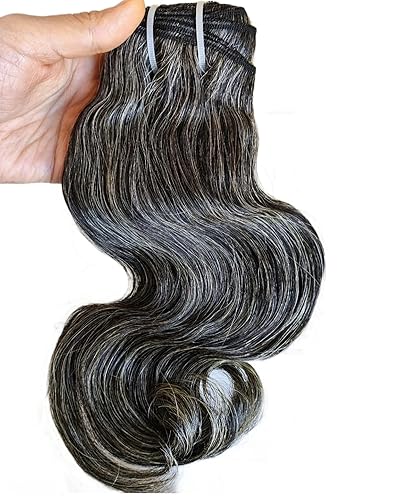 Miniatura 7 de Cierre de Cabello Humano Liso Crudo Sal y Pimienta 4×4 Fino HD Sin Procesar Cierre Gris Cabello Humano Nudos Pequeños Invisibles Negro Natural