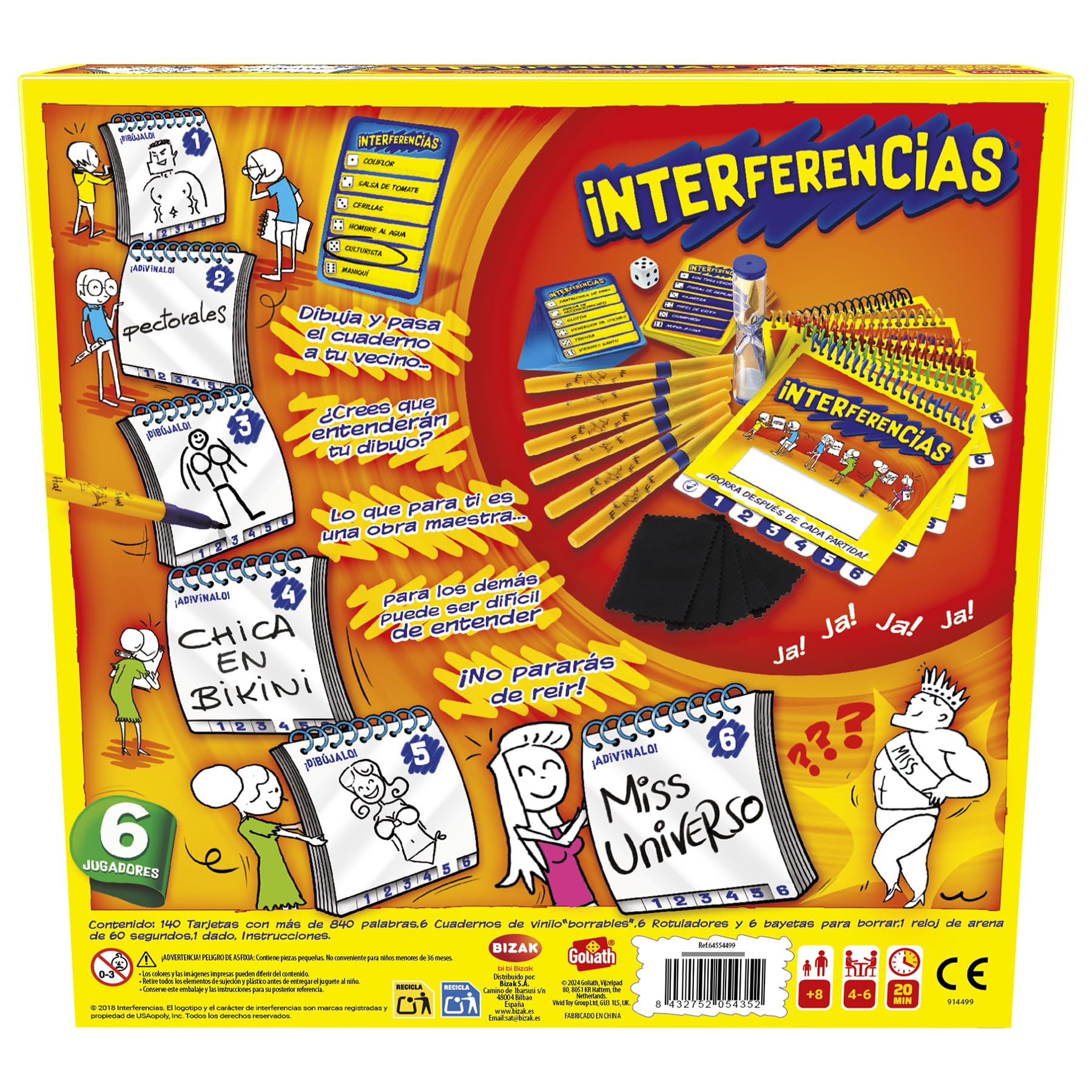 Bizak - Interferencias Juego de Mesa a Partir de 8 Años, Divertido y Rápido Juego de Dibujo de 4 a 6 Jugadores, Dibuja y Adivina los Conceptos Dibujados (64554499)