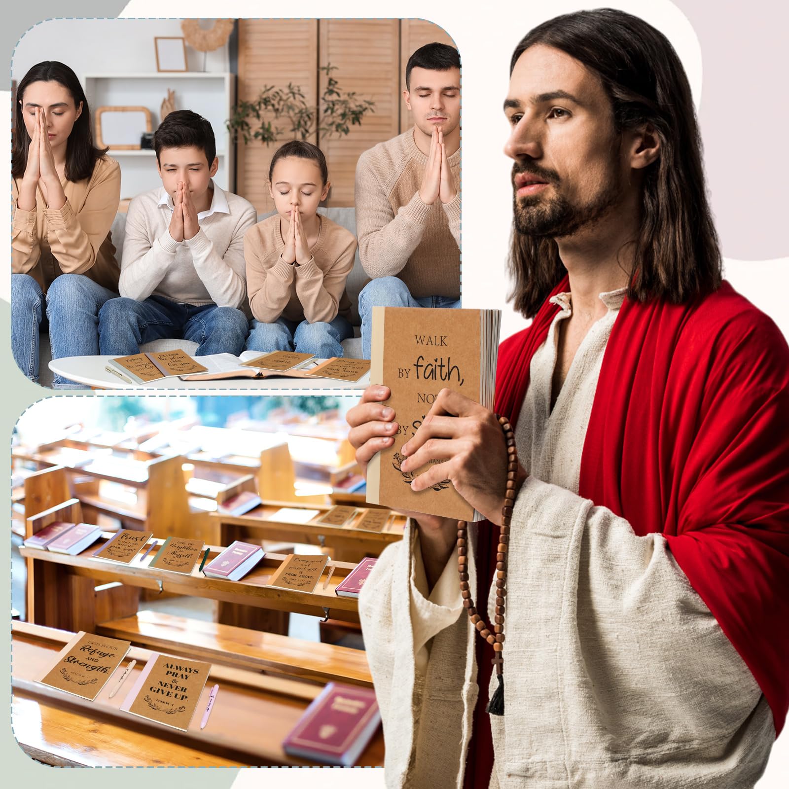 Resurhang 30 Sets christliches Oster-Notizbuch und Stift, Geschenk-Set, Großpackung A5, Komposition, Tagebuch, Bibelvers, Stift, religiös, liniert, Notizblock für Lehrer, Kirche, Krankenschwester