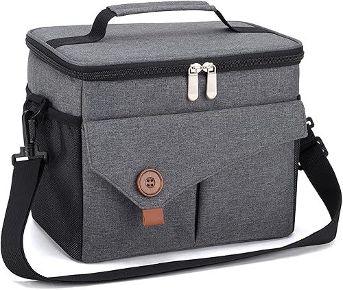 kasibon Lonchera grande para mujeres y hombres, lonchera aislada, reutilizable, a prueba de fugas, suave, enfriadora, para el trabajo, picnic,