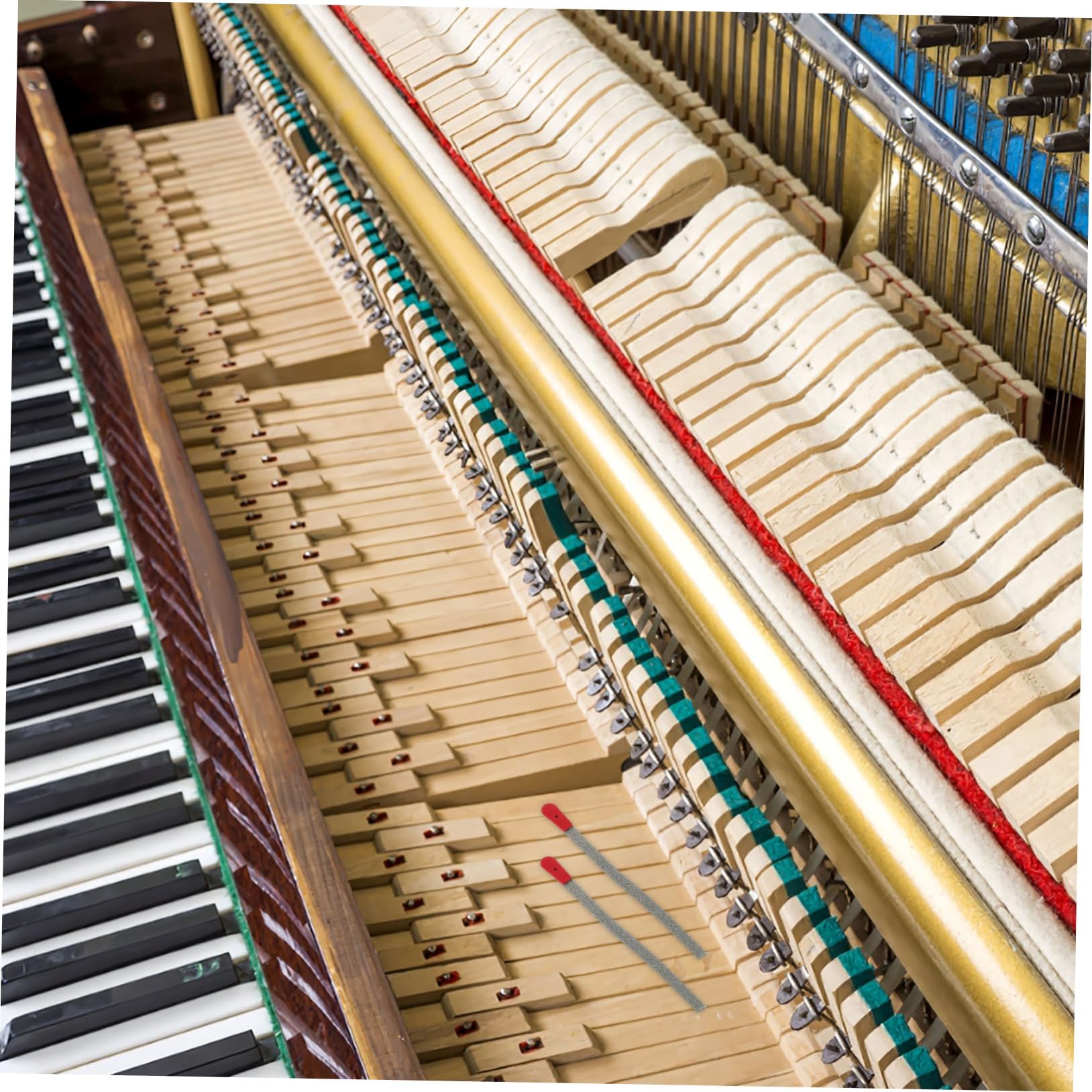 Cuerda de Afinación para Piano Verde de Tela, 90 Piezas para Ajuste Preciso y Mantenimiento en Pianos Verticales, Herramienta Adecuado para Profesores y Academias de Música