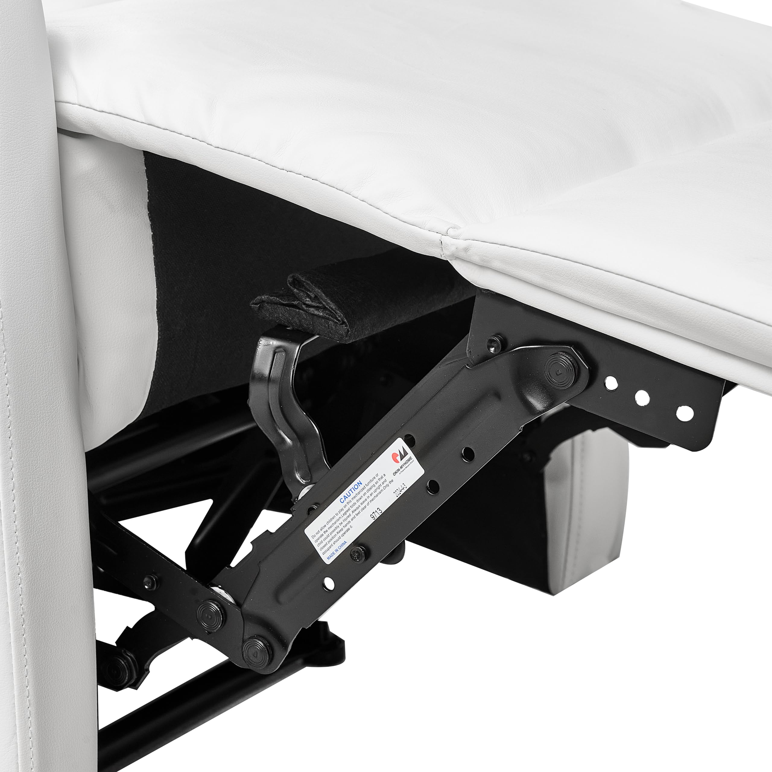 Beliani Fernsehsessel Kunstleder weiß mit USB-Port manuell verstellbar modern Virrat