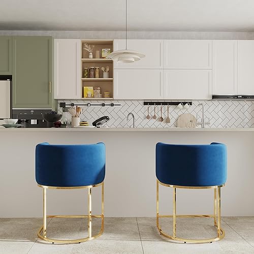 Miniatura 84 de Juego de 4 taburetes de bar contemporáneos de lino color crema, de 32 pulgadas, de tela tapizada, altura de mostrador, taburetes de cocina con base