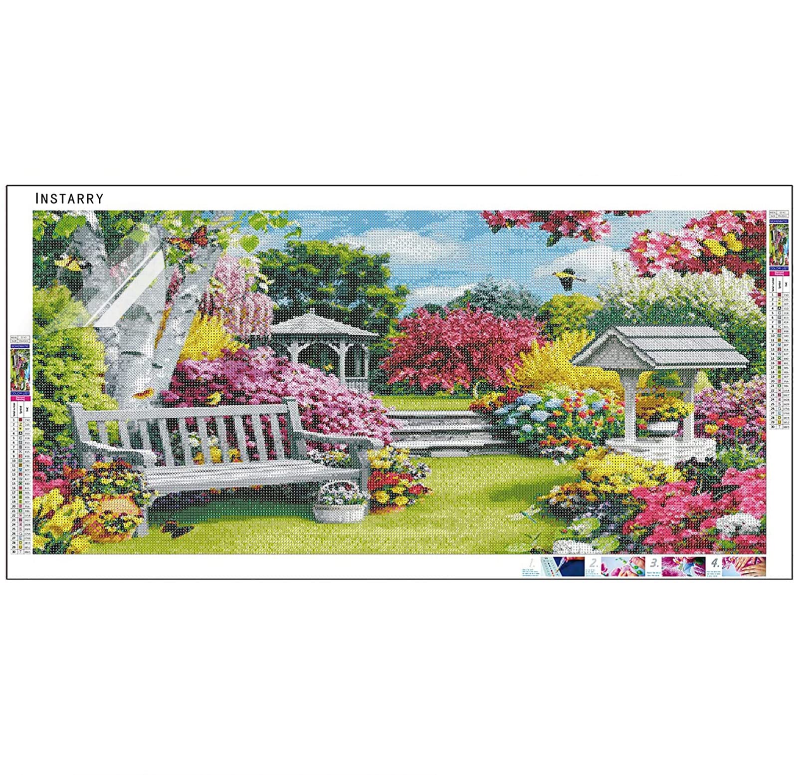 Instarry 5D Diamond Painting Fenice d'oro Paint by Numbers Quadri Moderni Soggiorno 80x40 cm