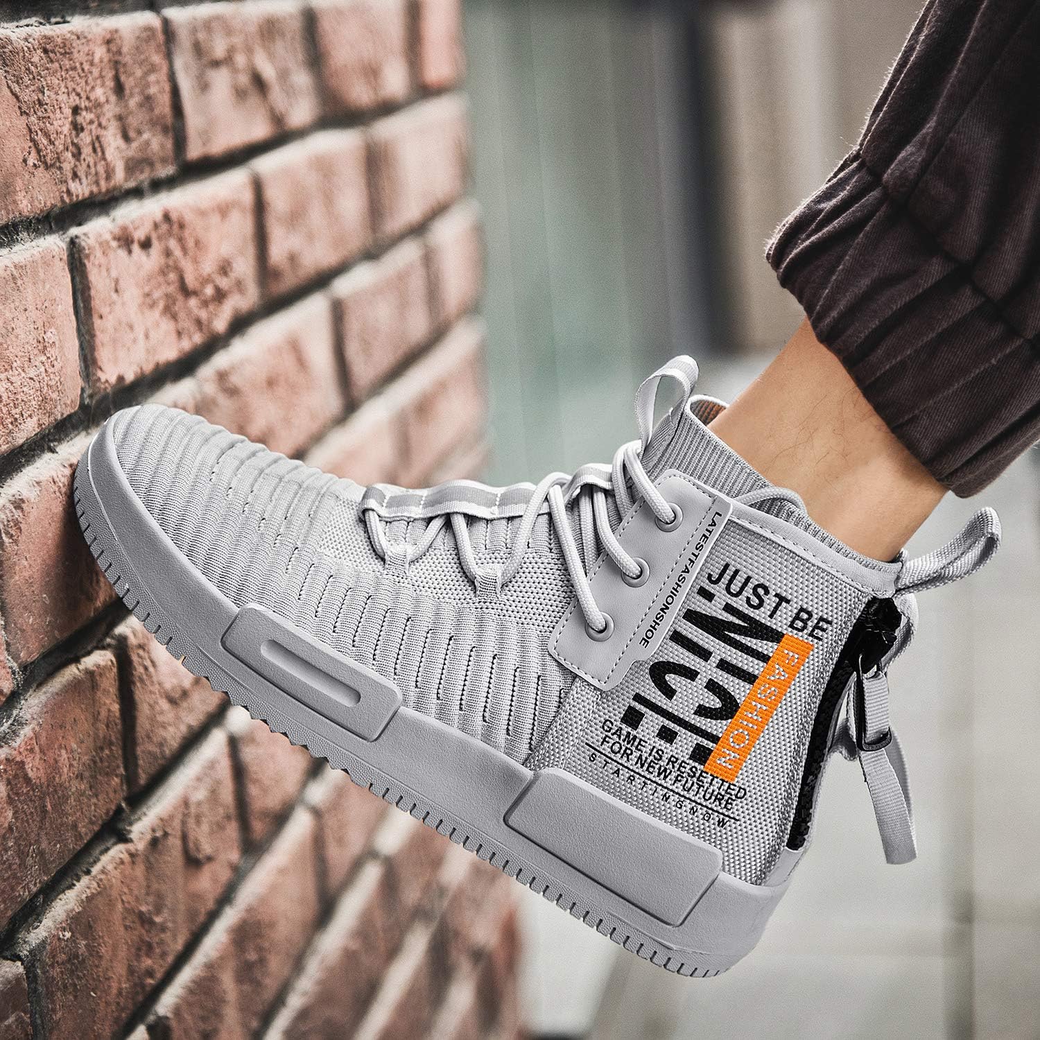 Men’s High Top Fashion Sneaker Casual Slip on Walking Shoes for Men - Image 7