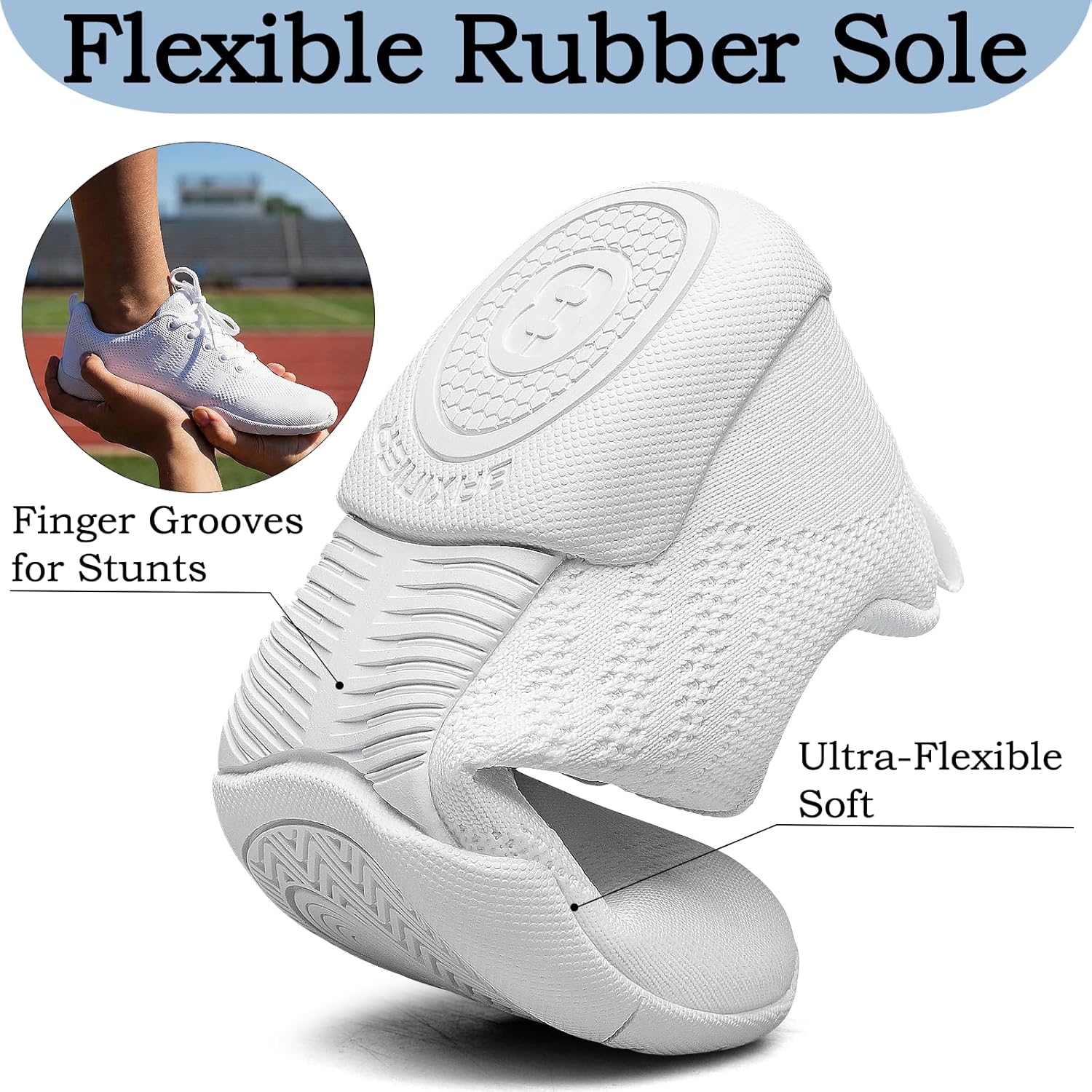 Girls White Cheerleading Shoes Lightweight Competition Tennis Shoes Women Hip Hop Gymnastics Dance Sneakers - Image 5