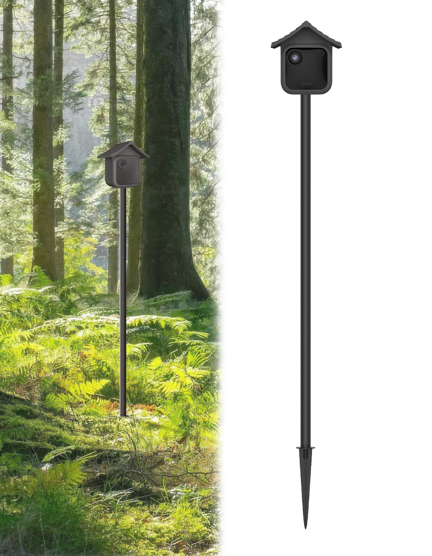 Gusfeliz Ground Stake Mount with Weatherproof Silicone Skin for Blink Outdoor 4 (4th Gen),Outdoor 2K+ Camera – Metal Spike Pole Mount for Lawn, Garden & Yard (Camera Not Included)