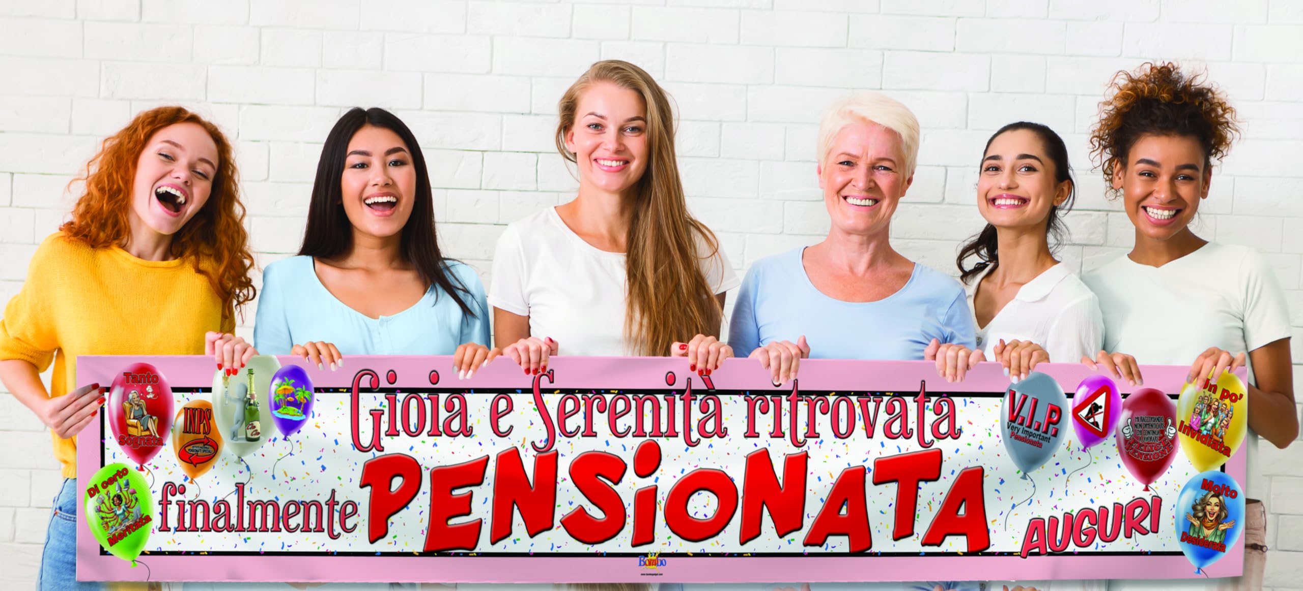 Striscione in PVC 300x50 cm - Tema Festeggiamenti per Neo Pensionata