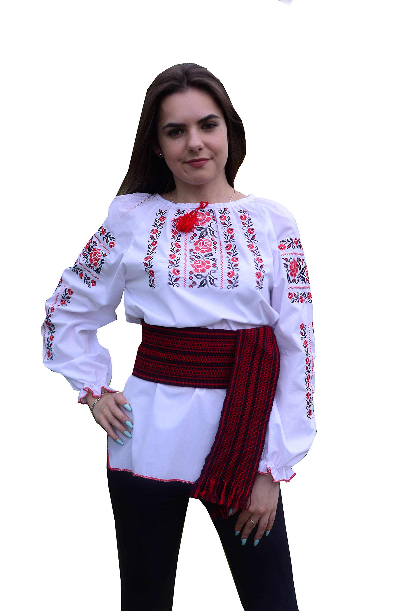 Embroidered Ukrainian Folk Blouse Natural Cotton Traditional Ethnic Style, New White