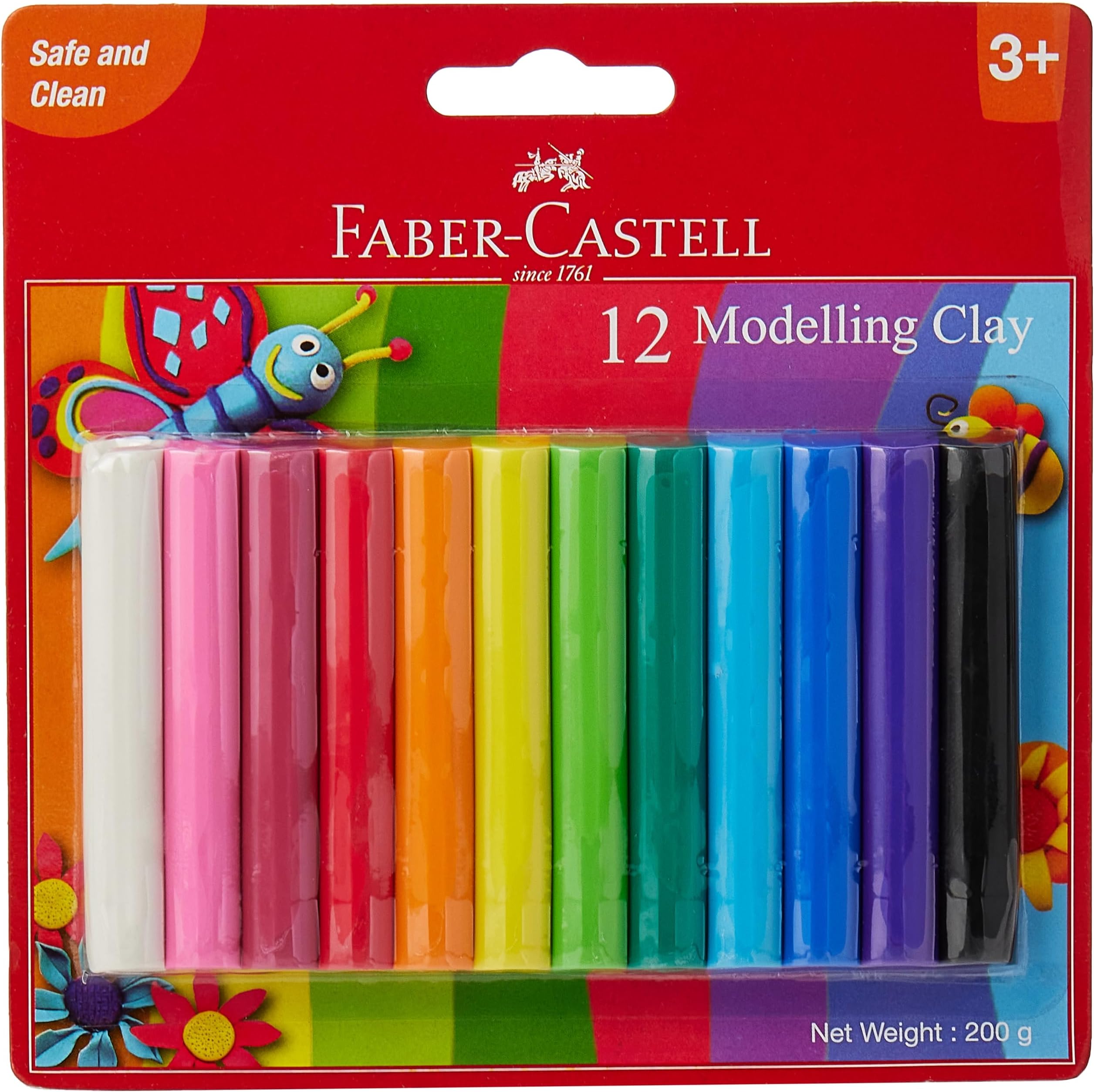 Faber-Castell Modelling Clay 200gm 12 Colors X 16.5gm