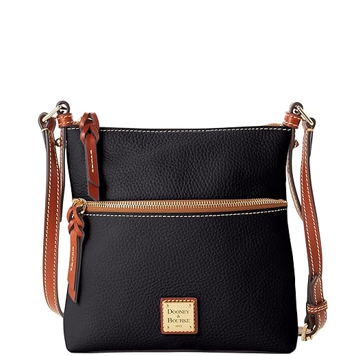 Dooney & Bourke Handbag, Pebble Grain Letter Carrier Crossbody - Black