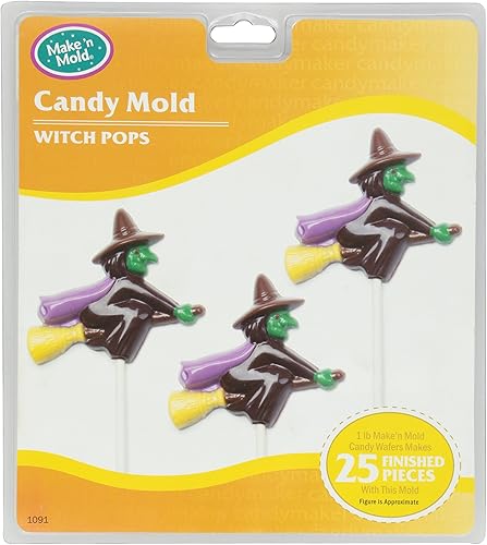 Make N' Mold Witch Pops - Molde para dulces con instrucciones de derechos de autor de CybrTrayd, transparente