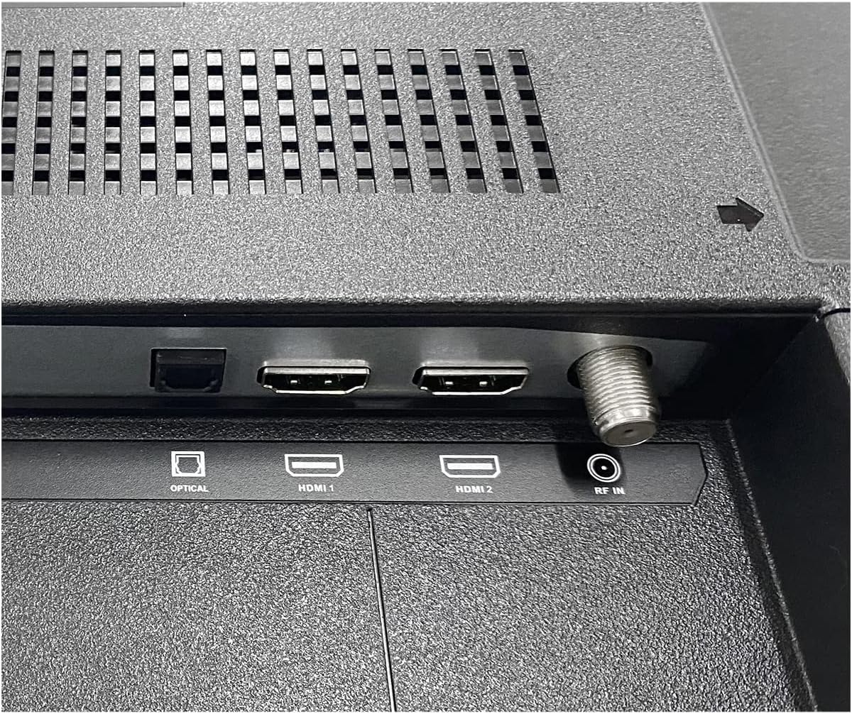 Close-up of HDMI, Optical, and RF ports