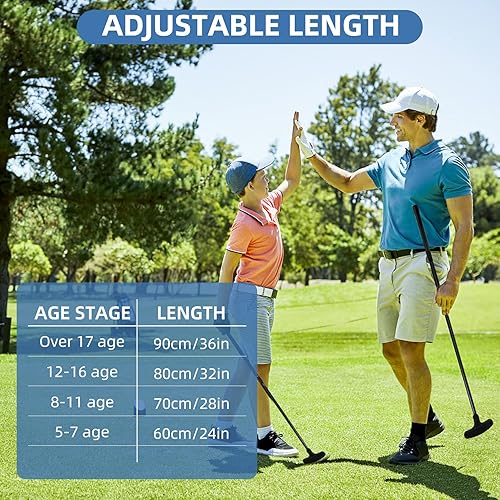 Miniatura 4 de Juego de 2 mini golf  Putter bidireccional, diestrozurdo, longitud ajustable para niños a adultos