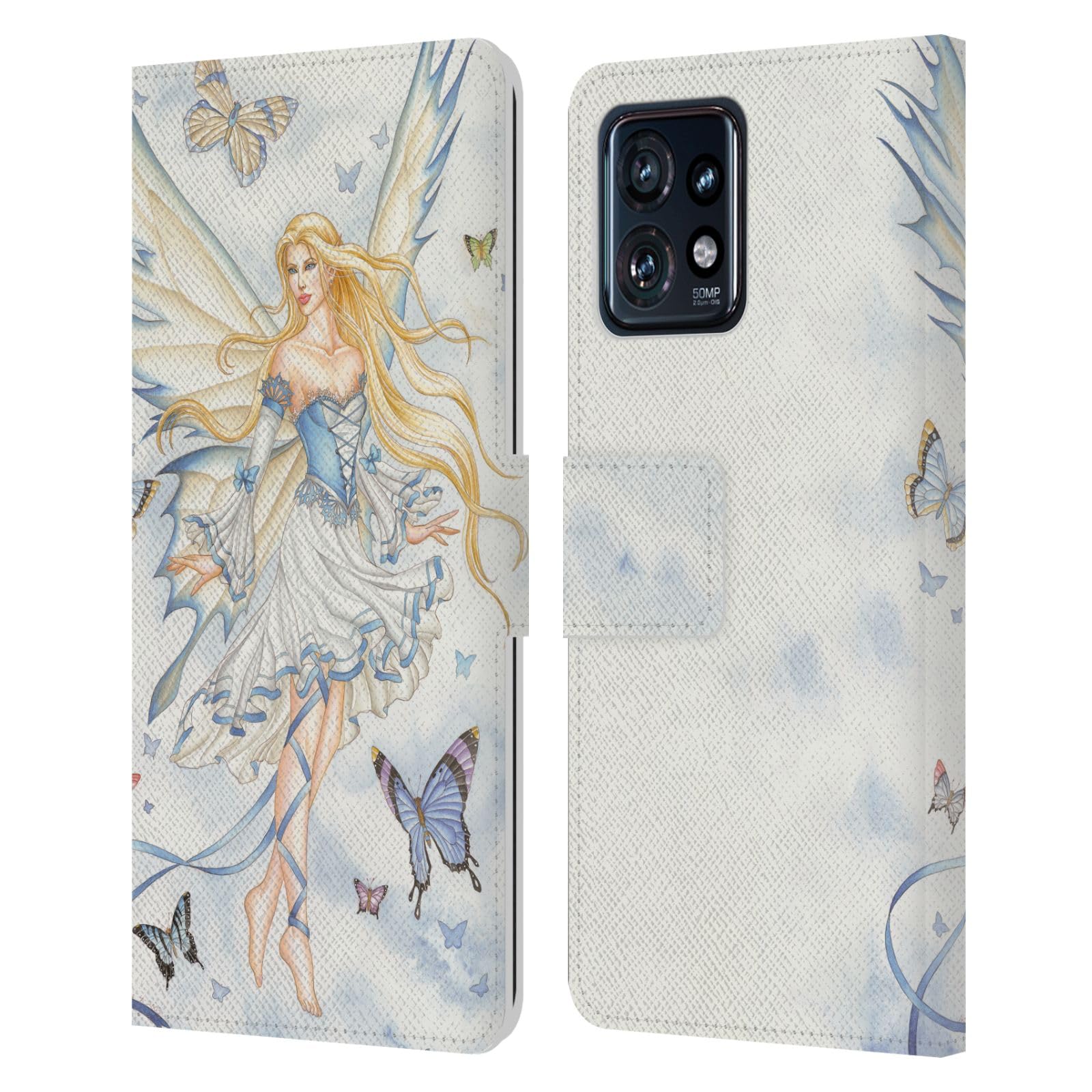 Head Case Designs Officially Licensed Nene Thomas Prelude in Blue Ballerina Fairies Leather Book Wallet Case Cover Compatible with Motorola Moto Edge 40 Pro